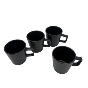 Celina Coffee Tea Mugs Matte Gray Modern Coupe Set of 4